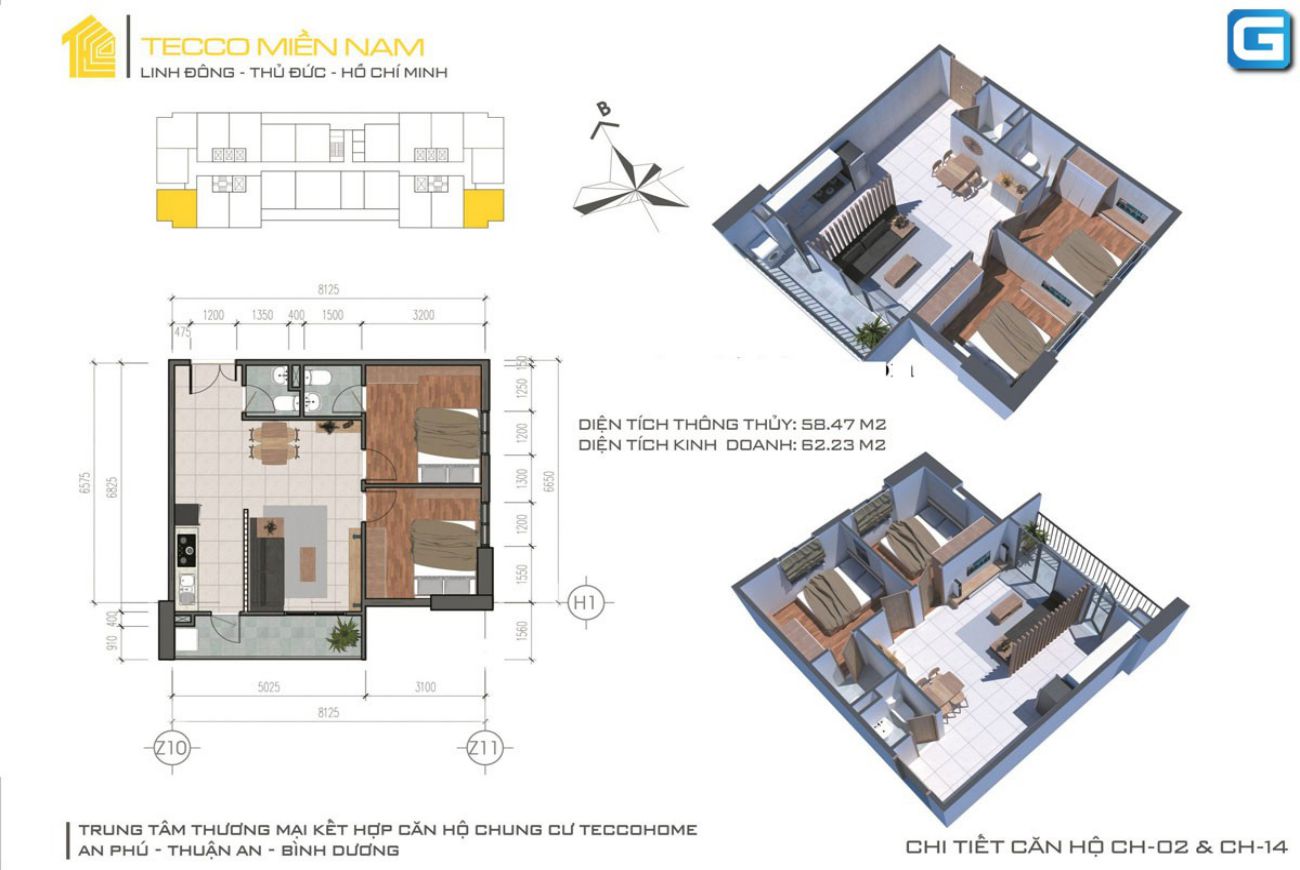 Thiết kế căn hộ Tecco Home An Phú