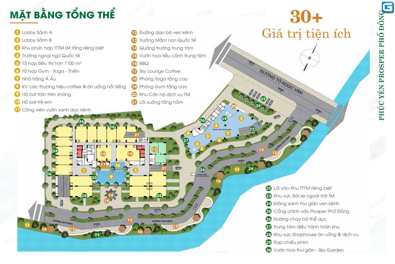 Mặt bằng dự án Phúc Yên Prosper Phố Tây