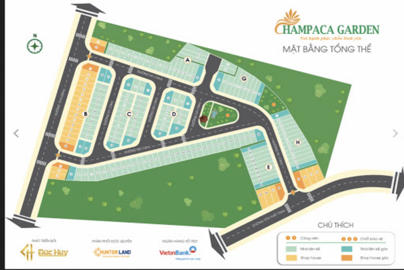 Mặt bằng dự án Champaca Garden Dĩ An