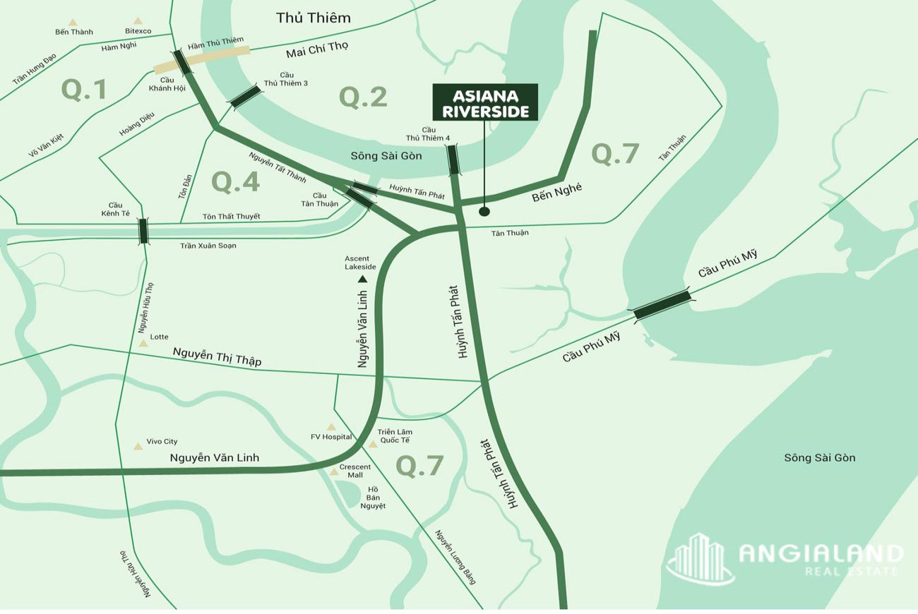 Vị trí căn hộ Asiana Riverside Quận 7
