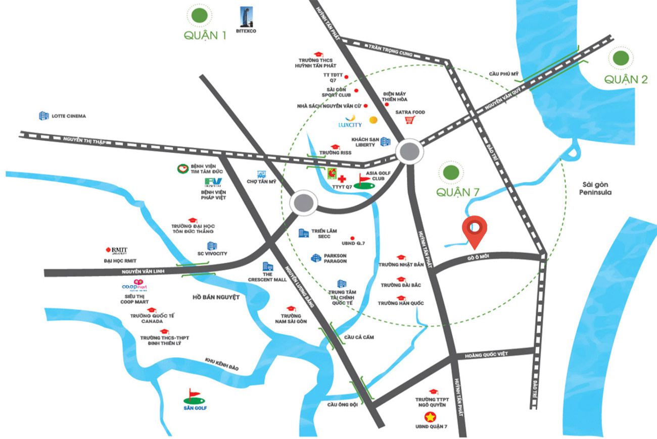 Vị trí căn hộ Lux Star Quận 7