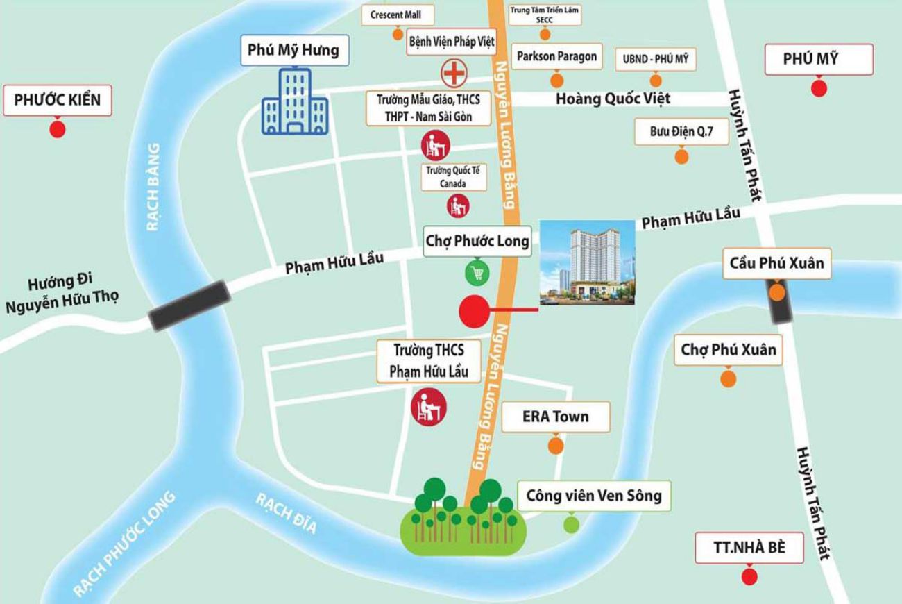 Vị trí căn hộ Viva Plaza Quận 7