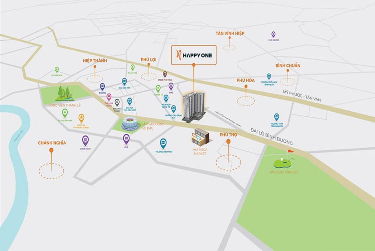Vị trí căn hộ Happy One Linh Xuân Thủ Đức