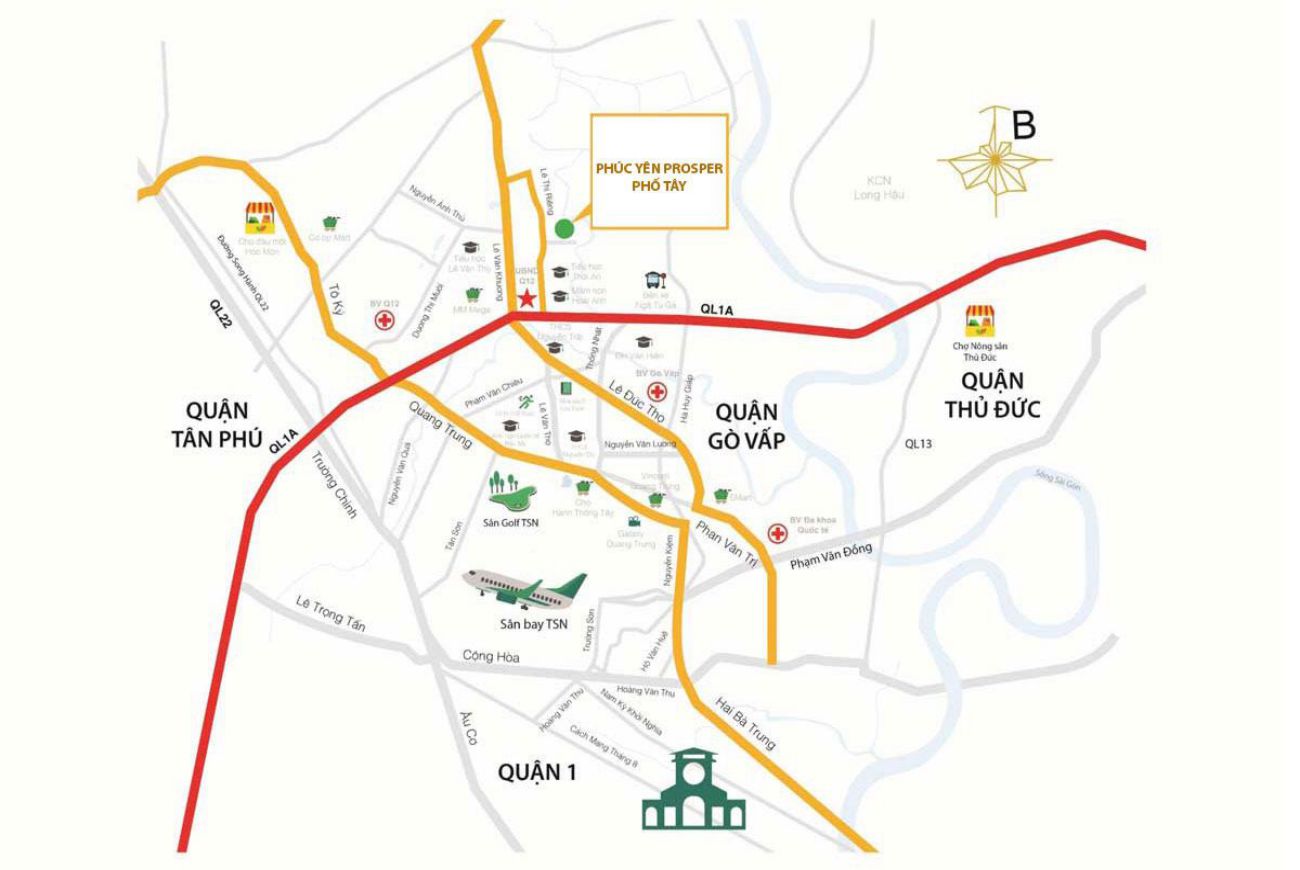 Vị trí căn hộ Phúc Yên Prosper Phố Tây