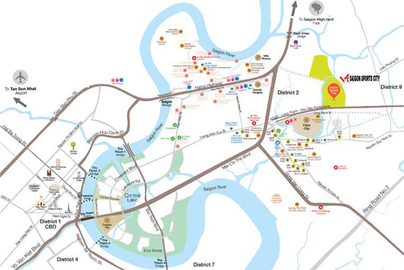 Vị trí căn hộ Saigon Sports City Quận 2
