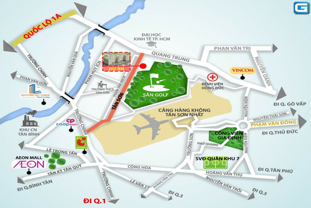 Vị trí căn hộ Golf View Palace Tân Bình