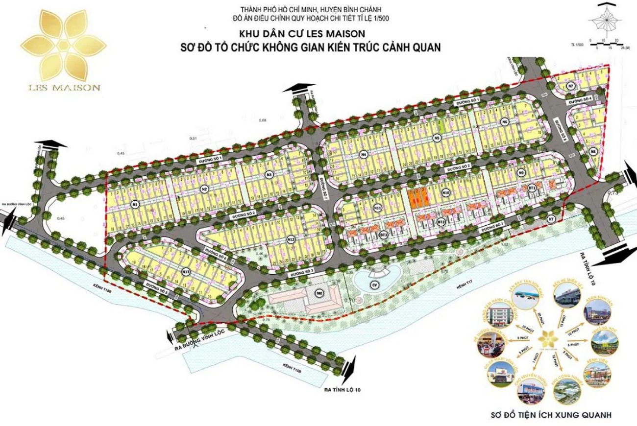 Mặt bằng dự án Les Maison Bình Chánh