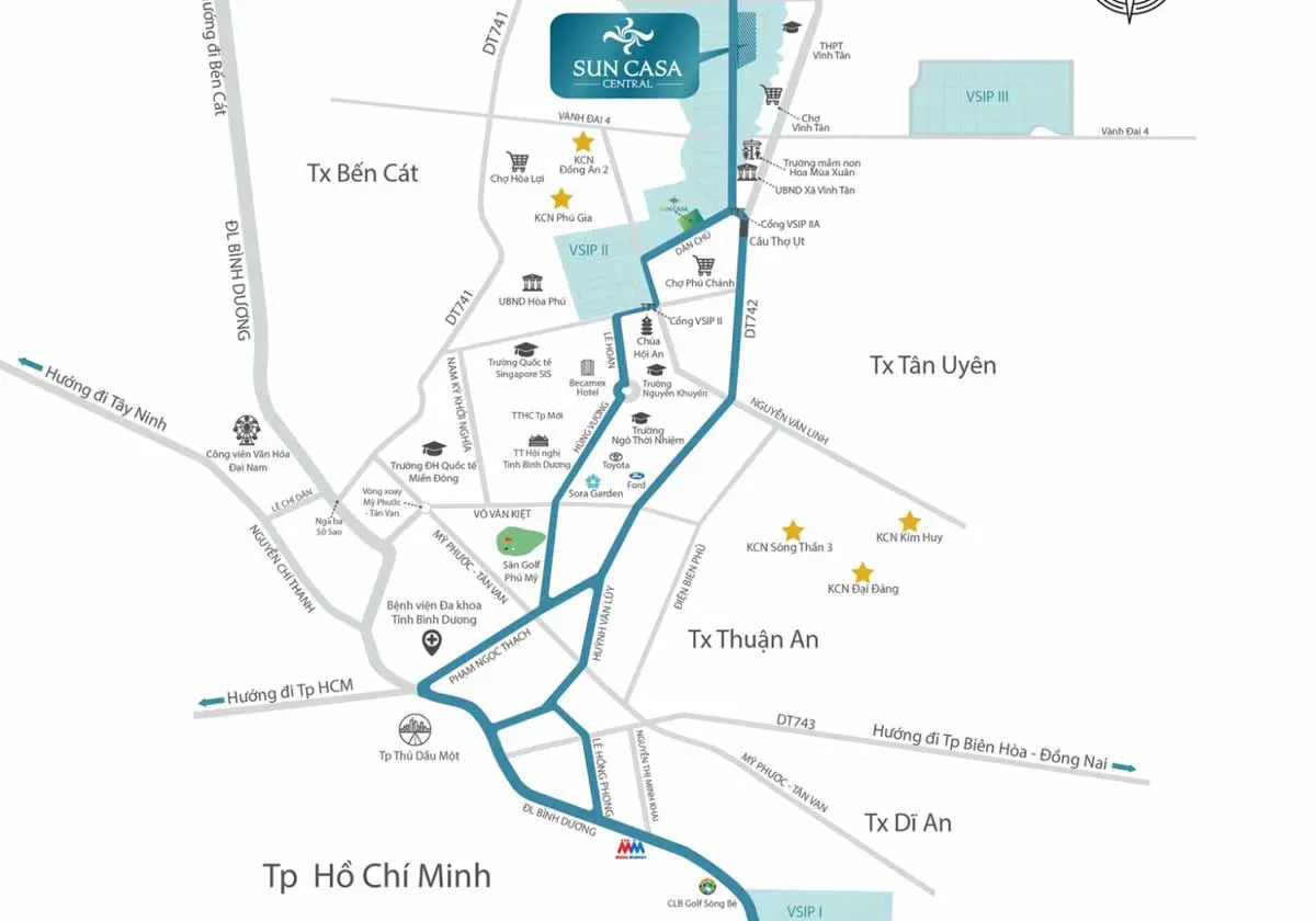 Vị trí  Sun Casa Central Bình Dương