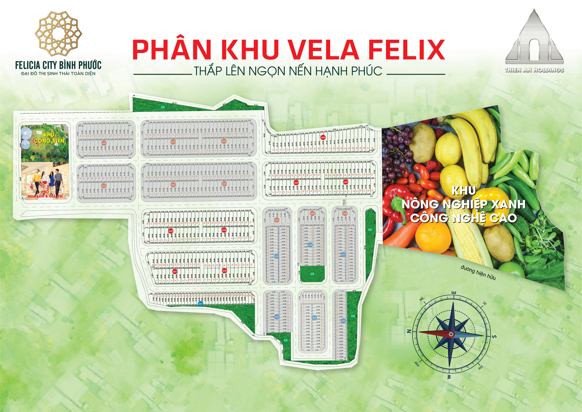 Mặt bằng dự án Felicia City Bình Phước