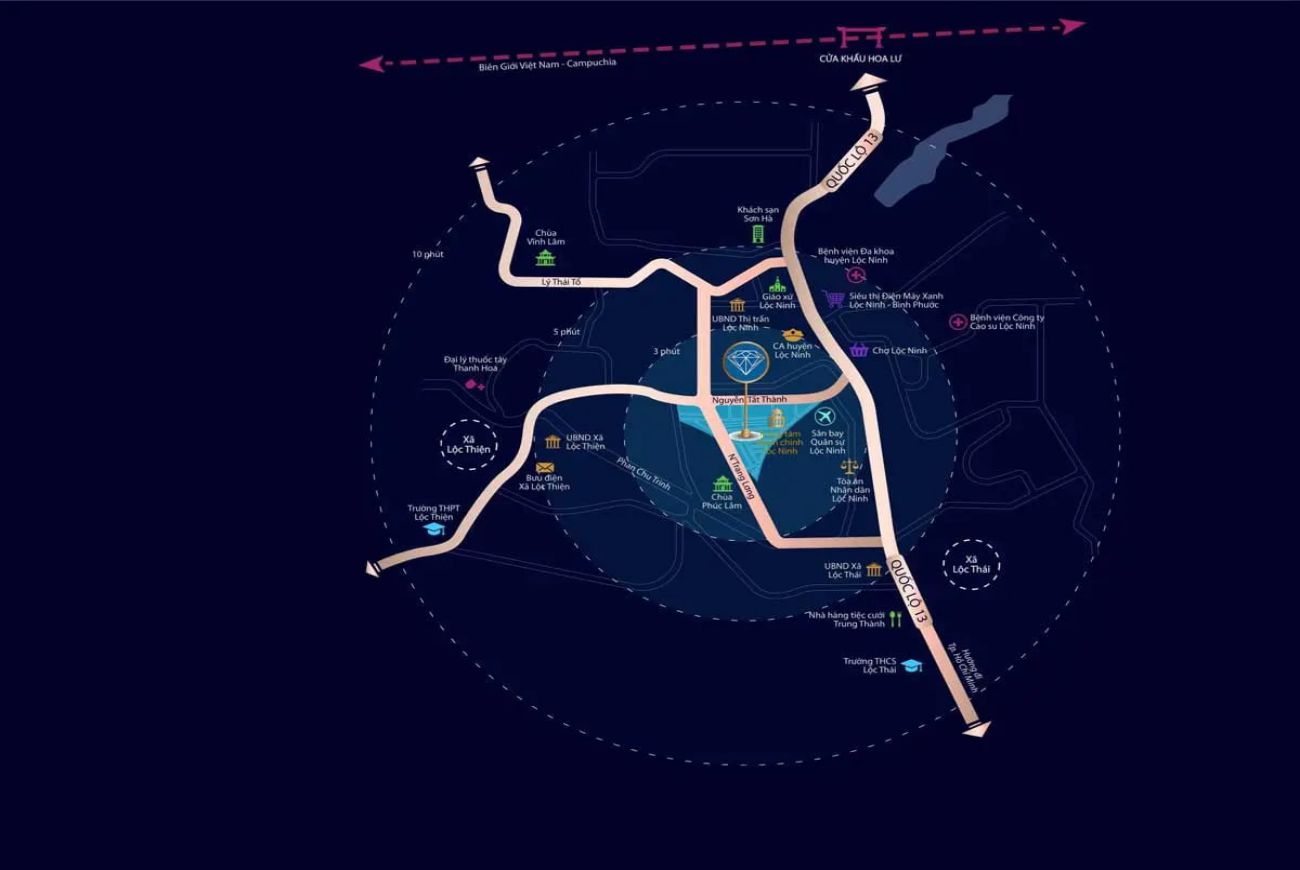 Vị trí Diamond City Lộc Ninh