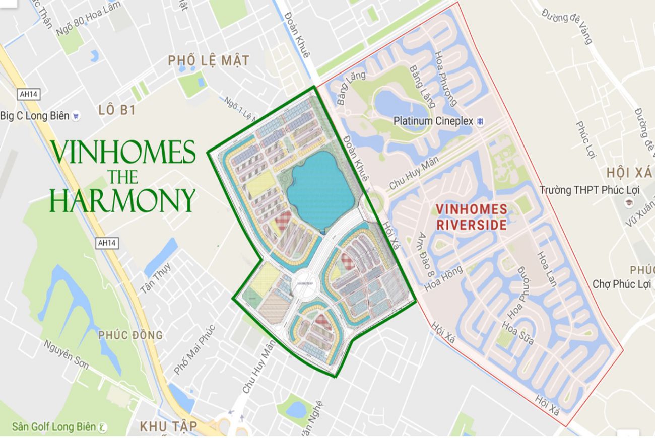Vị trí Vinhomes Riverside The Harmony