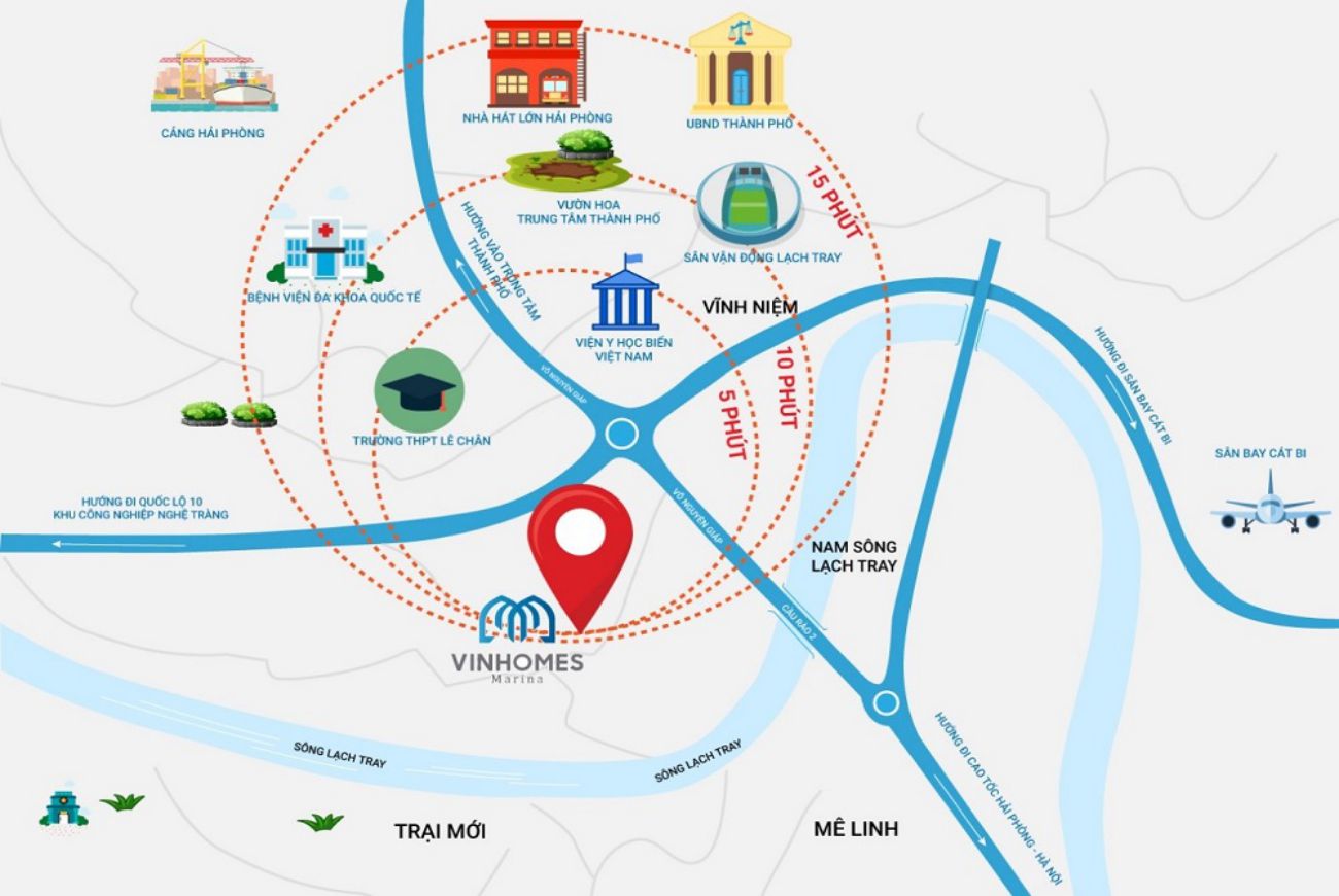 Vị trí Vinhomes Marina Hải Phòng