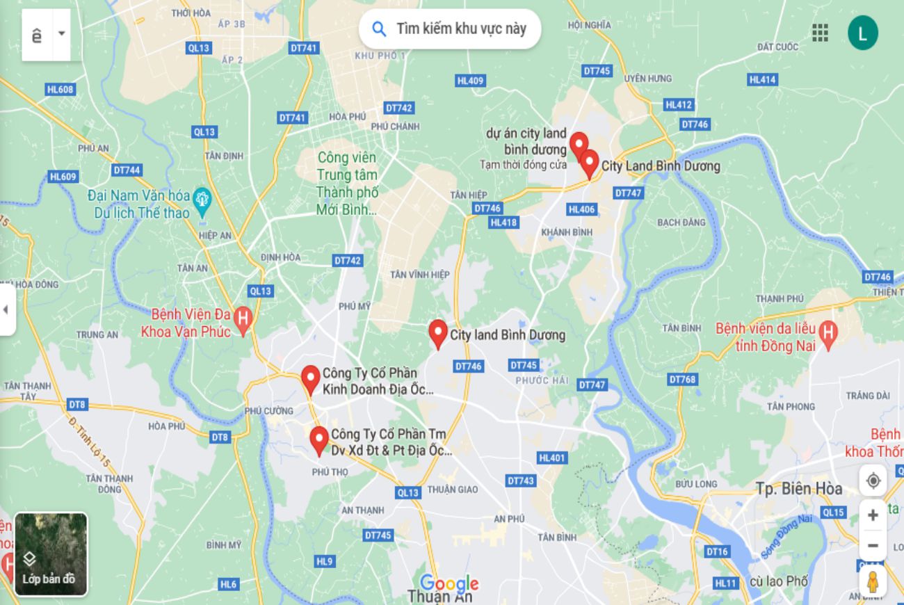 Vị trí dự án City Land Bình Dương