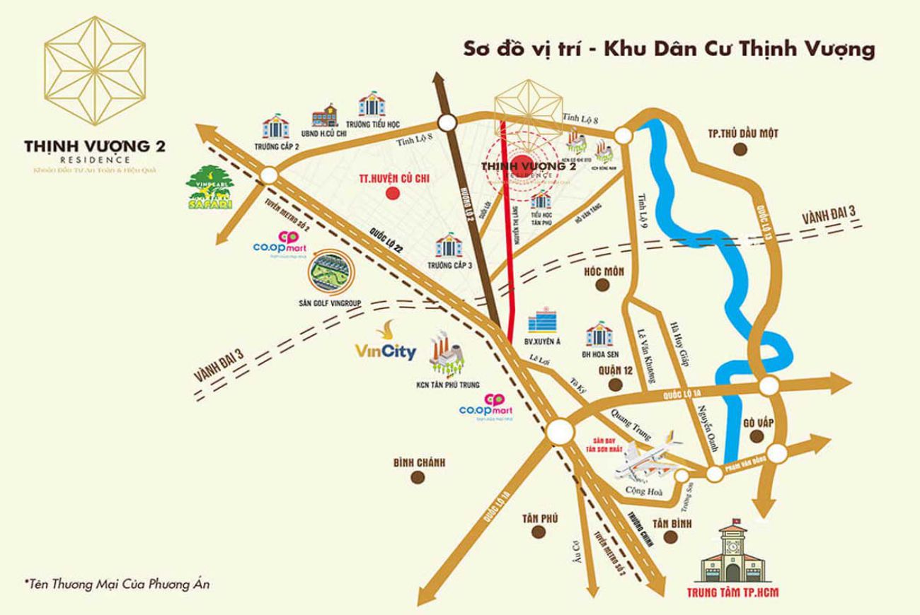 Vị trí Thịnh Vượng 2 Residence Củ Chi