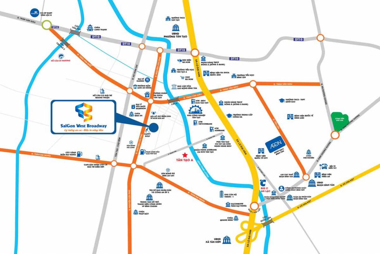 Vị trí Saigon West Broadway Bình Tân