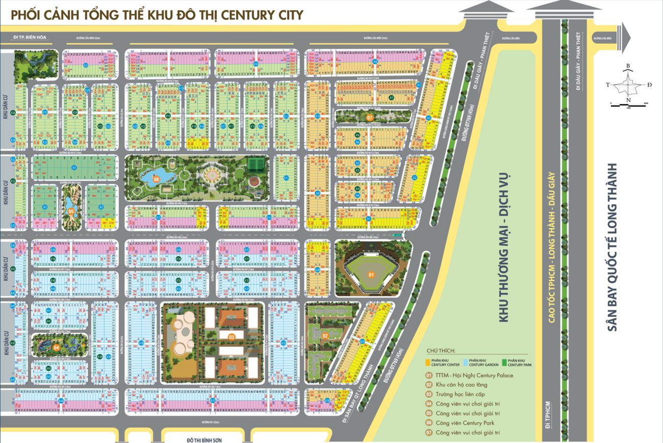 Mặt bằng Century City Long Thành