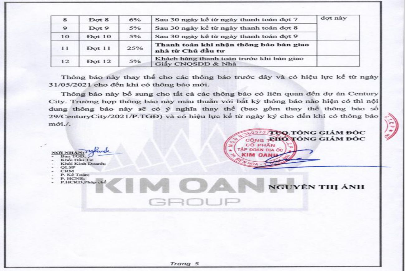 Phương thức thanh Century City Long Thành 