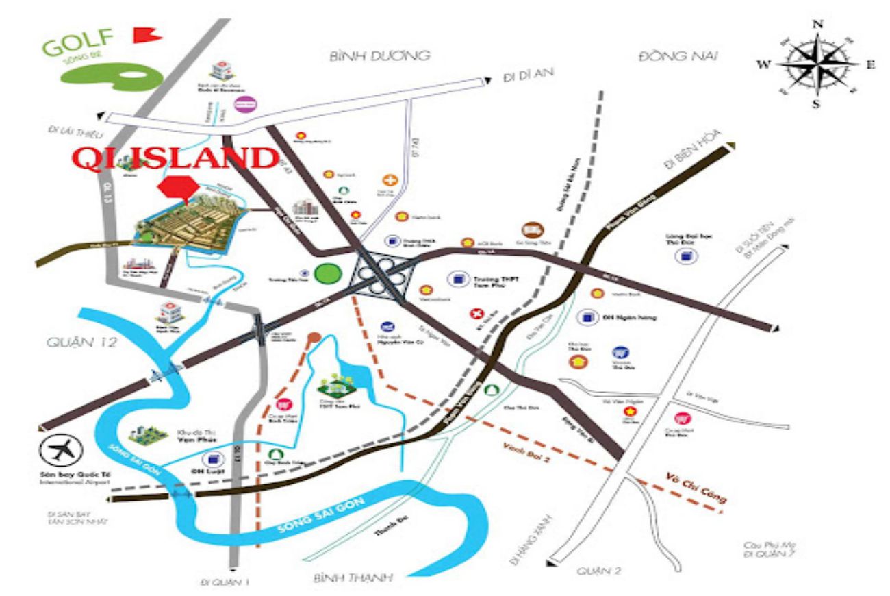 Vị trí dự án Qi Island Bình Dương