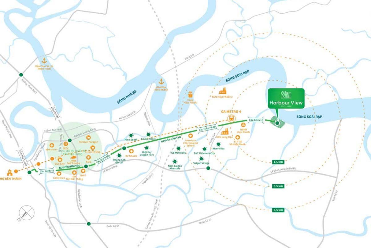 Vị trí dự án Hiệp Phước Harbour View Long An