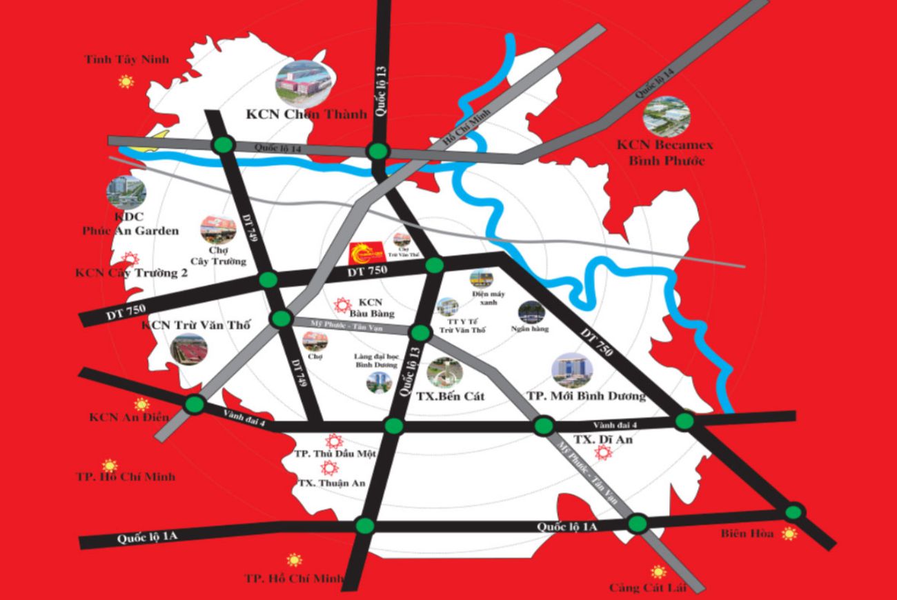 Vị trí Thăng Long Residence Bình Dương