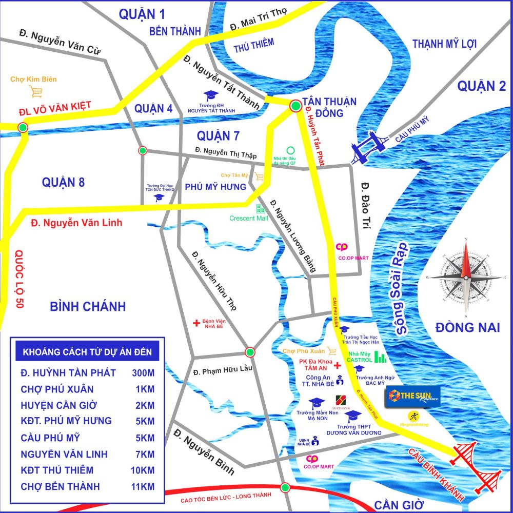 Vị trí dự án The Sun Residence Nhà Bè