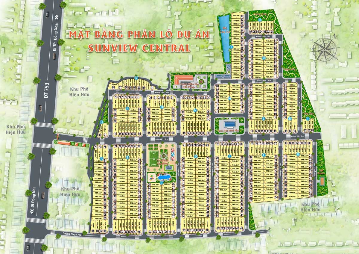 Mặt bằng Sunview Central Bình Phước