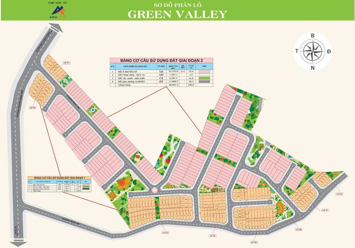 Mặt bằng Green Valley Phước Bình Đồng Nai