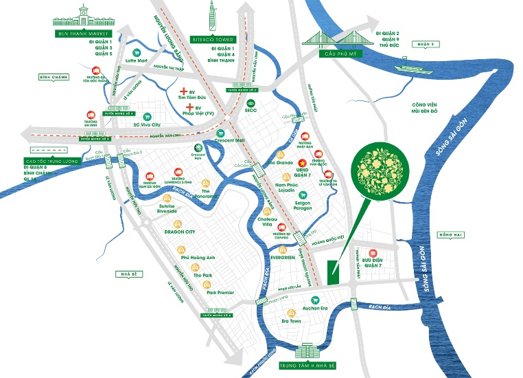 Vị trí dự án The Peak Garden Quận 7