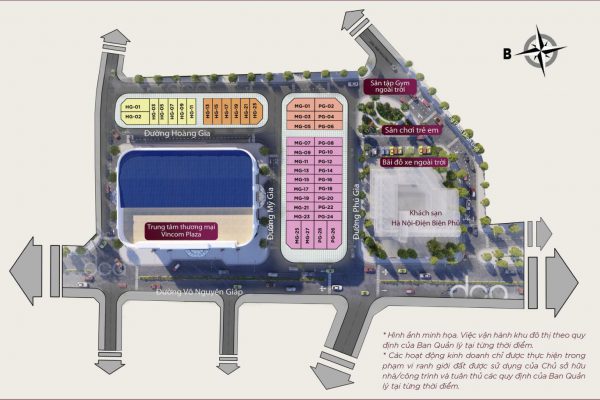 Mặt bằng phân lô của Vincom Điện Biên Phủ