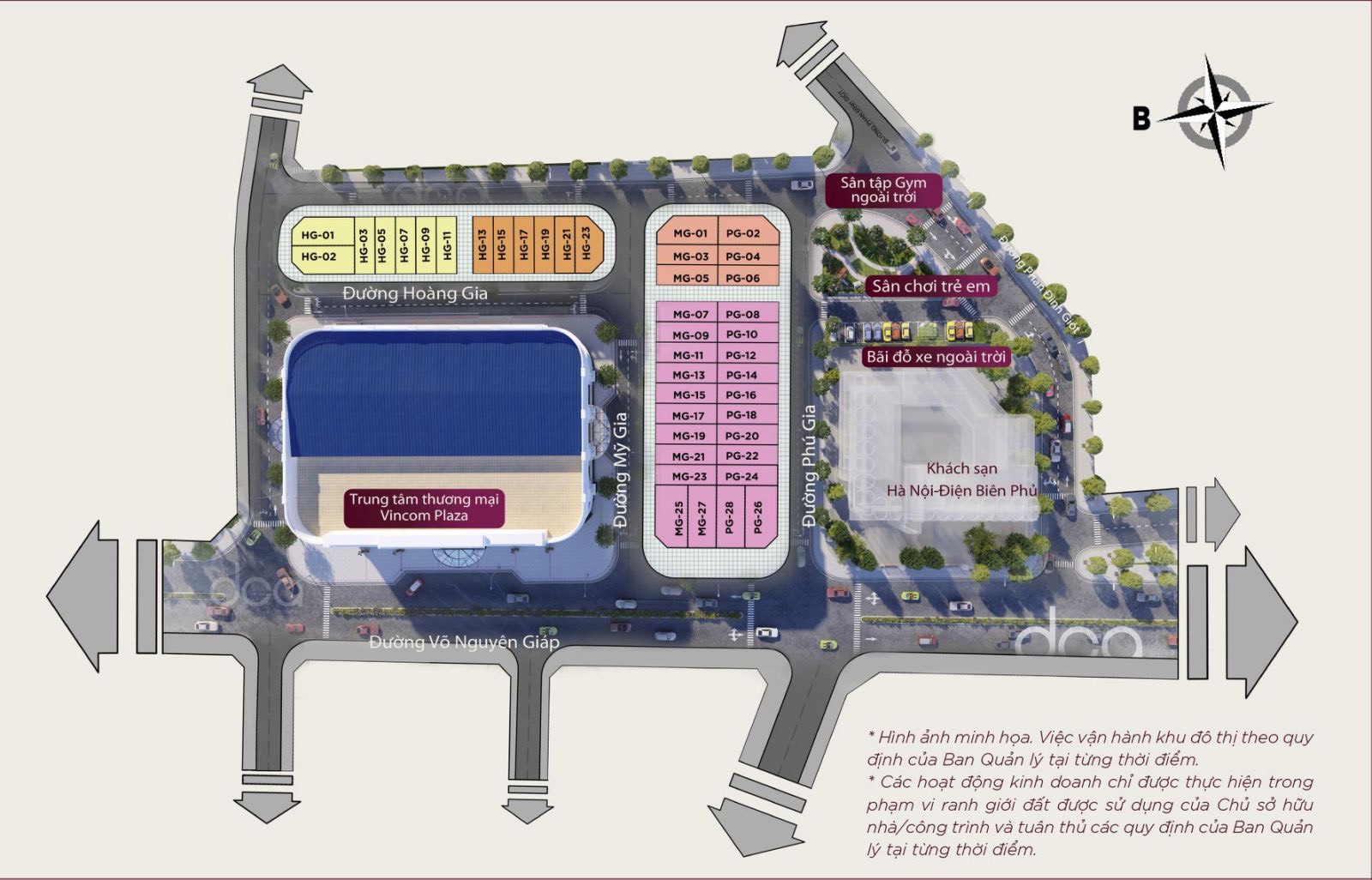 Mặt bằng phân lô của Vincom Điện Biên Phủ