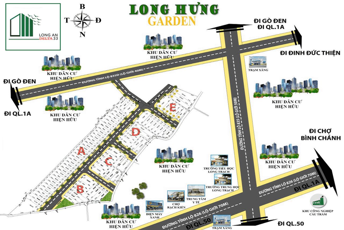 Vị trí dự án Hưng Long Residence Long An