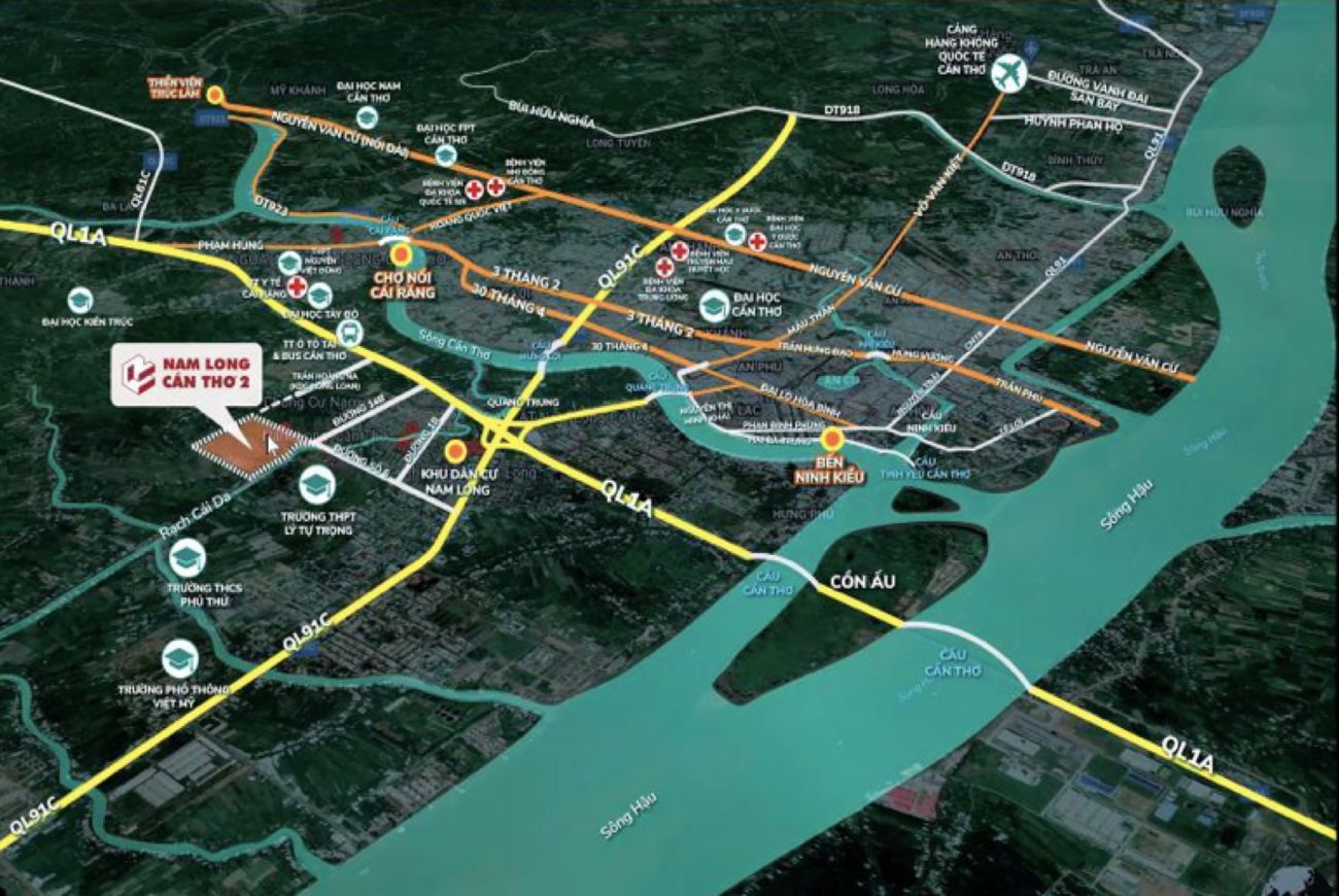 Vị trí chiến lược và đắc địa tại khu Nam Long Central Lake Cần Thơ Cần Thơ