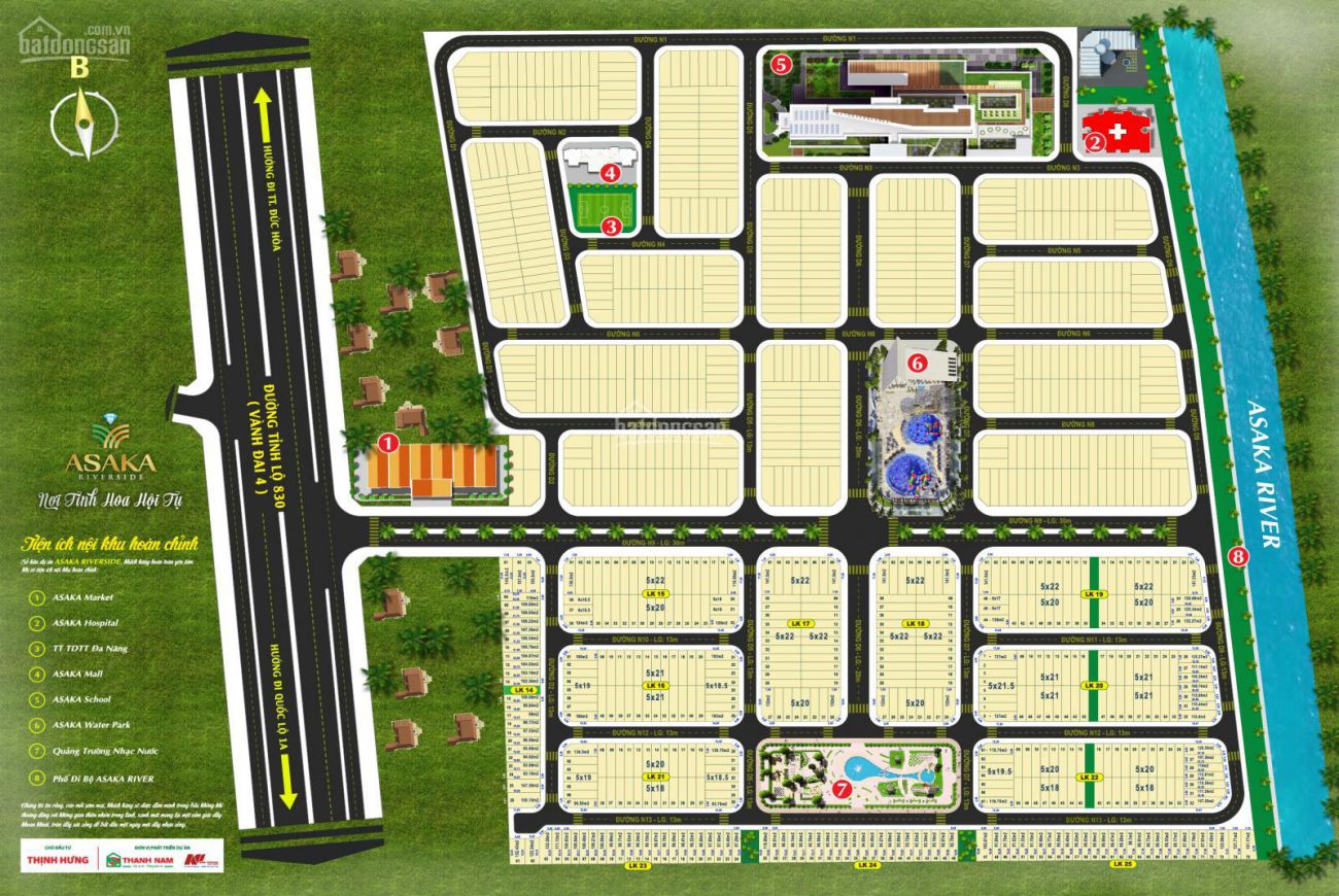 Mặt bằng Asaka Riverside Bến Lức Long An