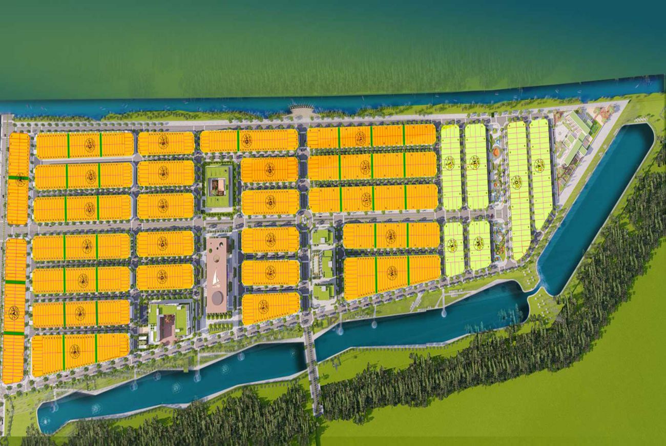 Mặt bằng phân lô của khu Dragon Pearl Đức Hòa Long An