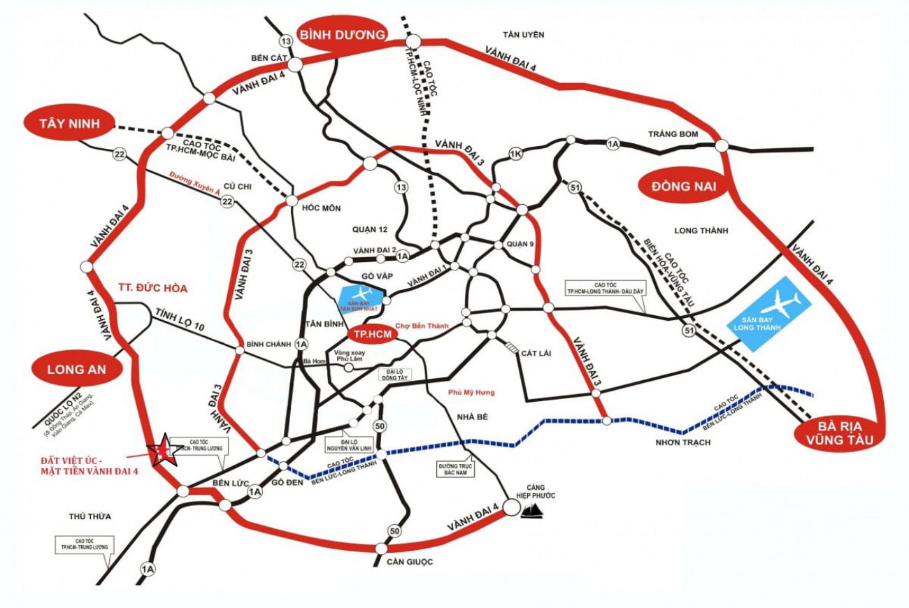 Vị trí dự án Asaka Riverside Bến Lức Long An