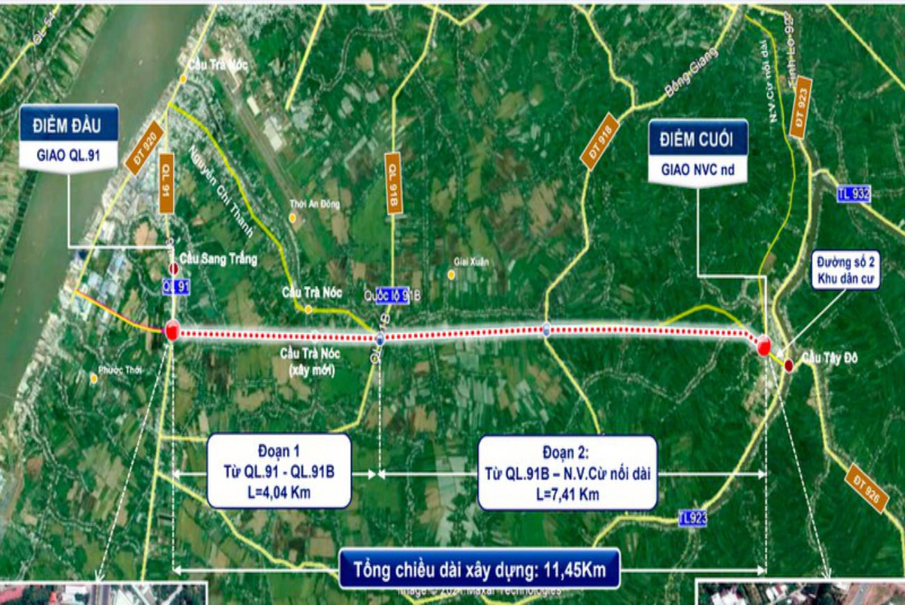 Cần Thơ phê duyệt dự án 11km đường tổng mức đầu tư gần 1.000 tỉ