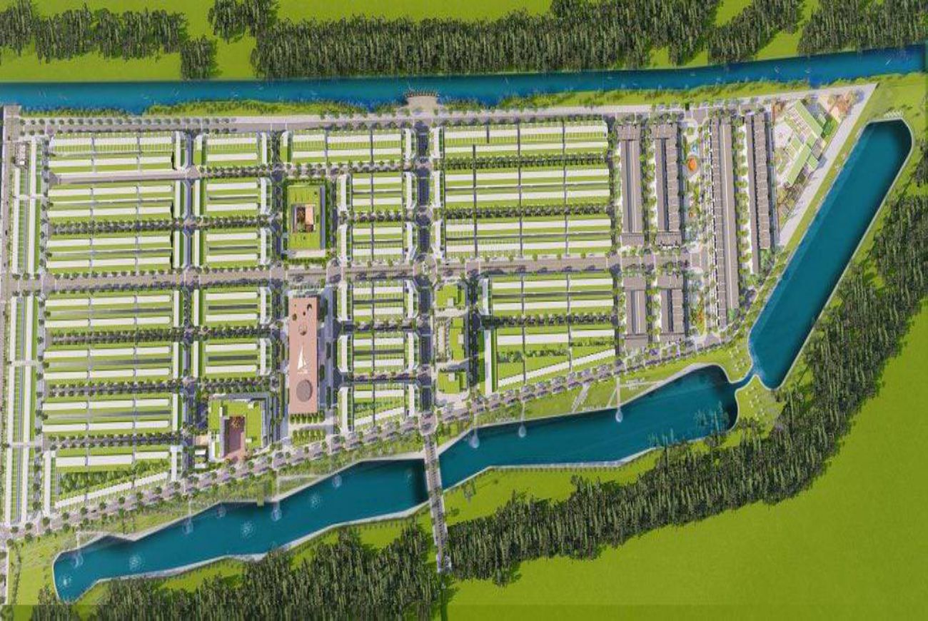 Mặt bằng phân lô của khu Dragon Pearl Đức Hòa Long An