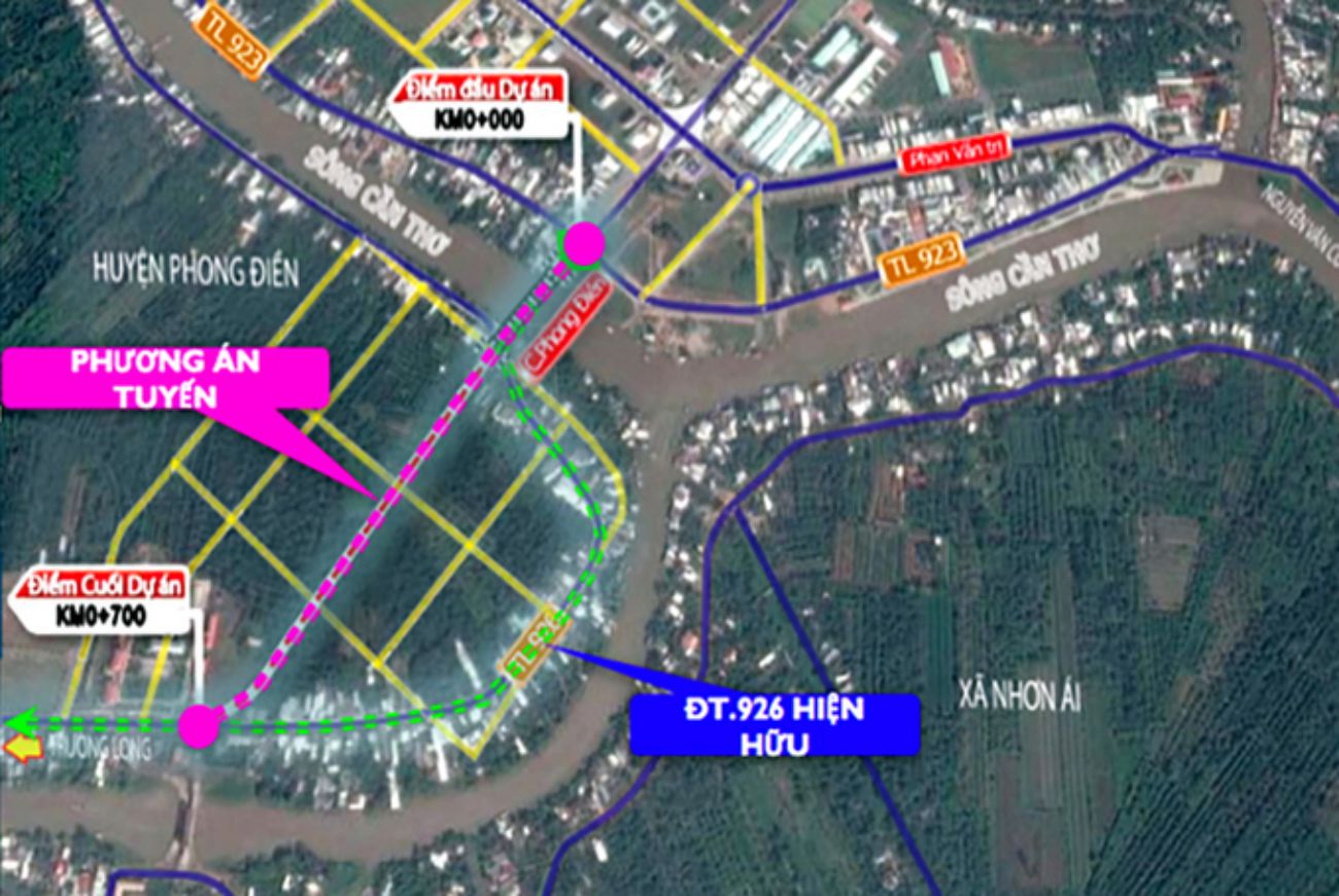 Hướng tuyến cầu Tây Đô