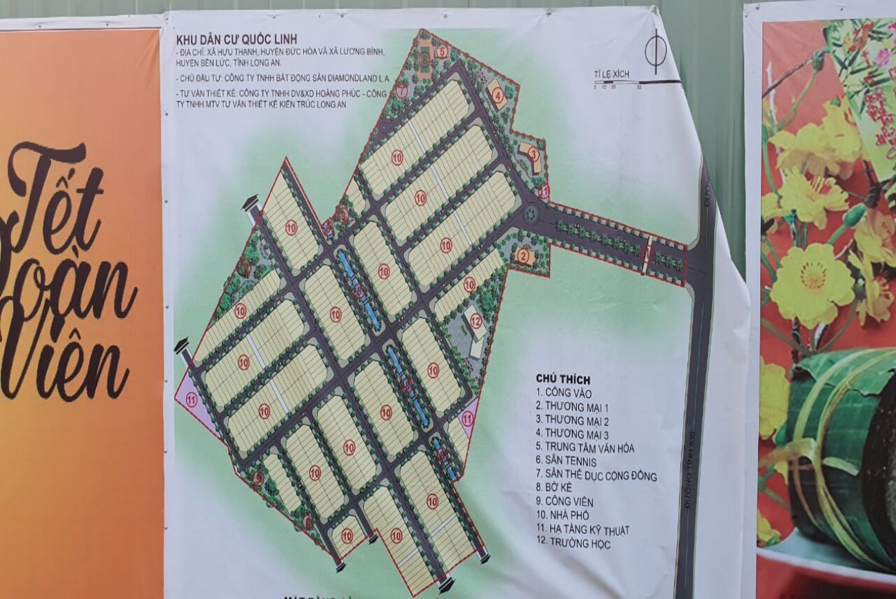 MẶt bằng KDC Quốc Linh Long An