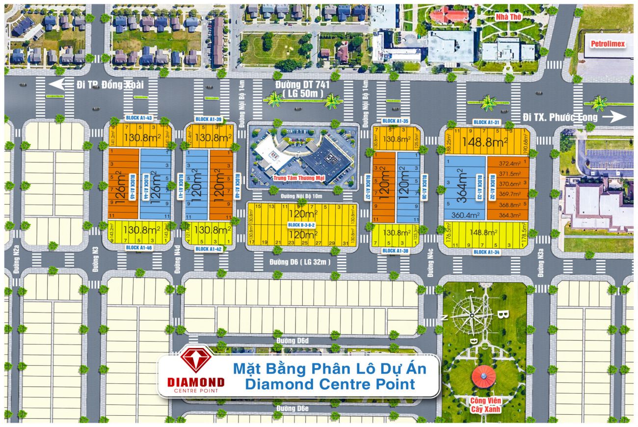 Mặt bằng Diamond Centre Point Bình Phước