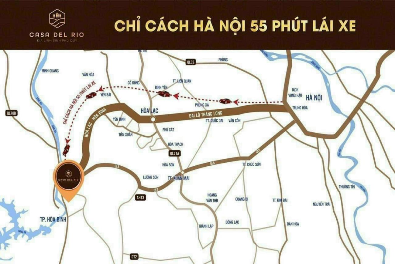 Vị trí chiến lược tại dự án Casa Del Rio Hòa Bình