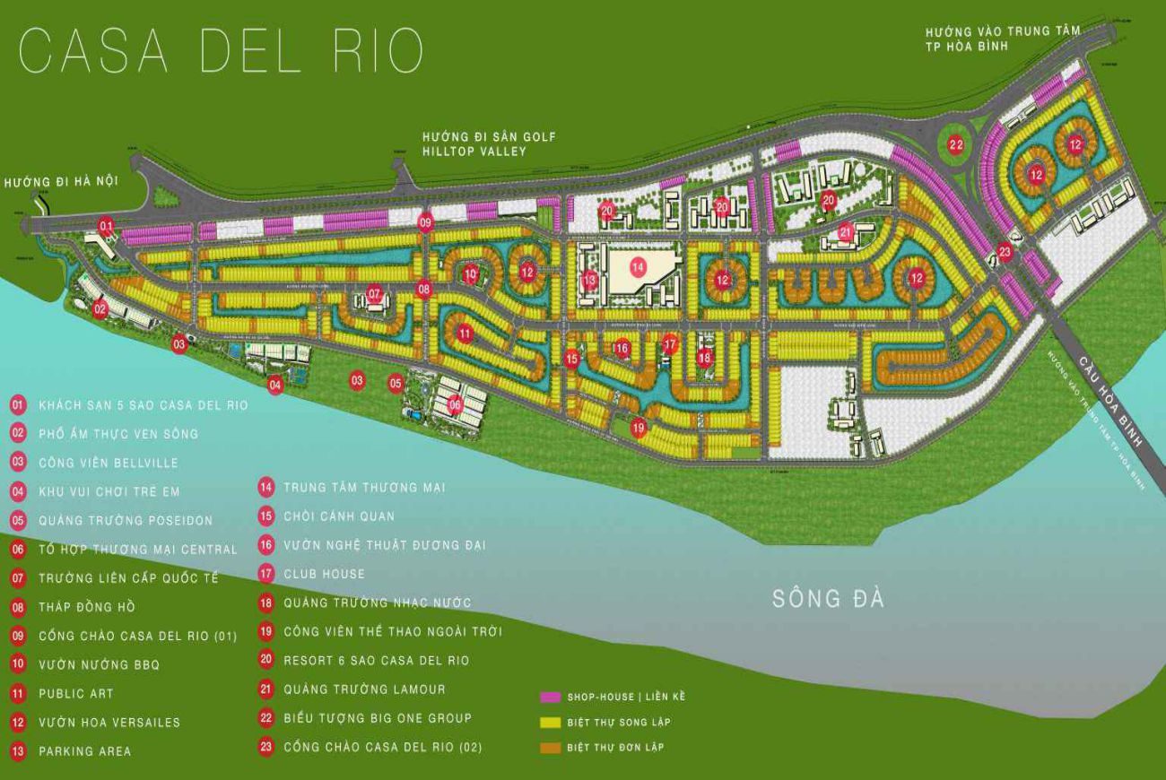 Mặt bằng Casa Del Rio Hòa Bình