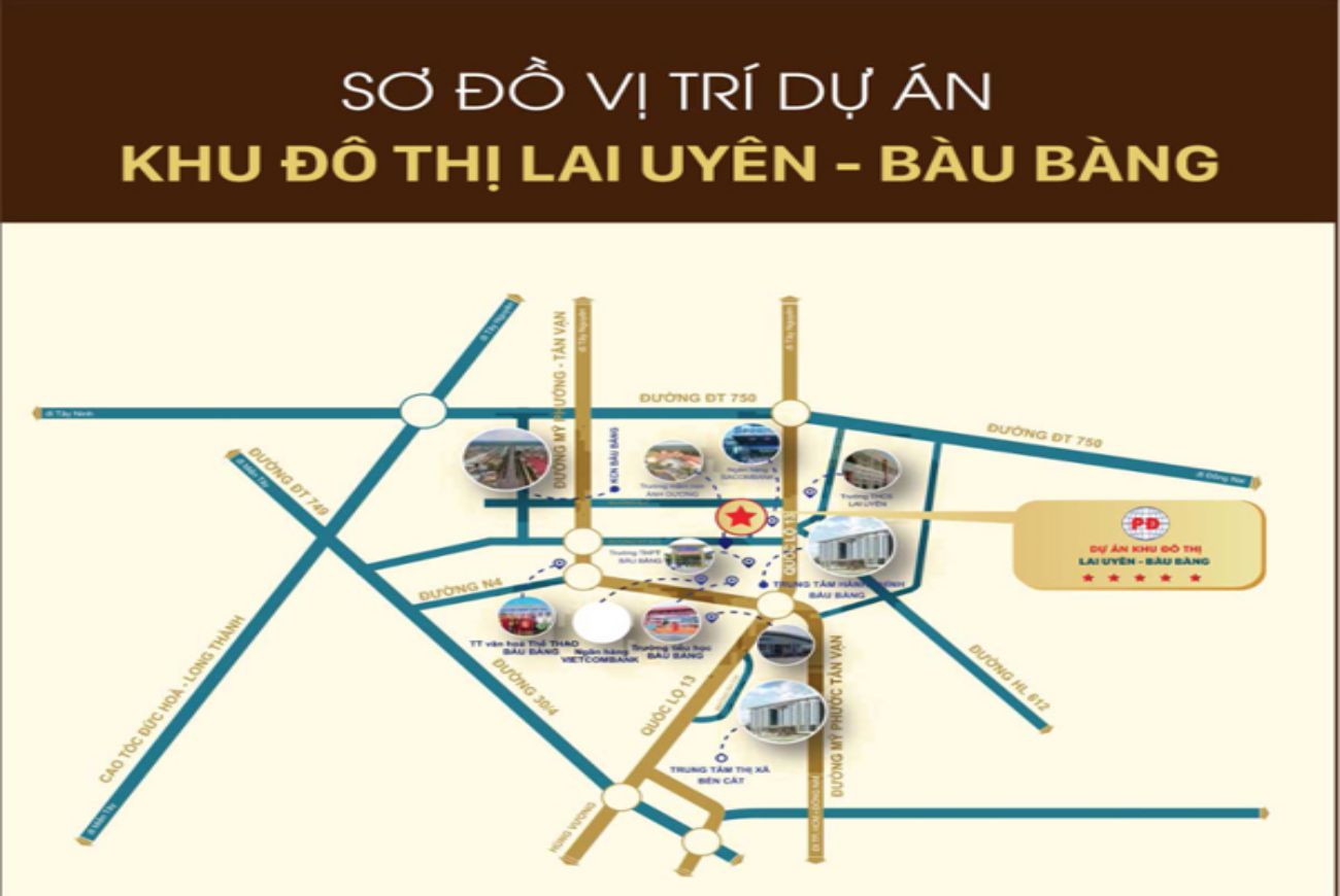 Vị trí dự án Lai Uyên Bàu Bàng