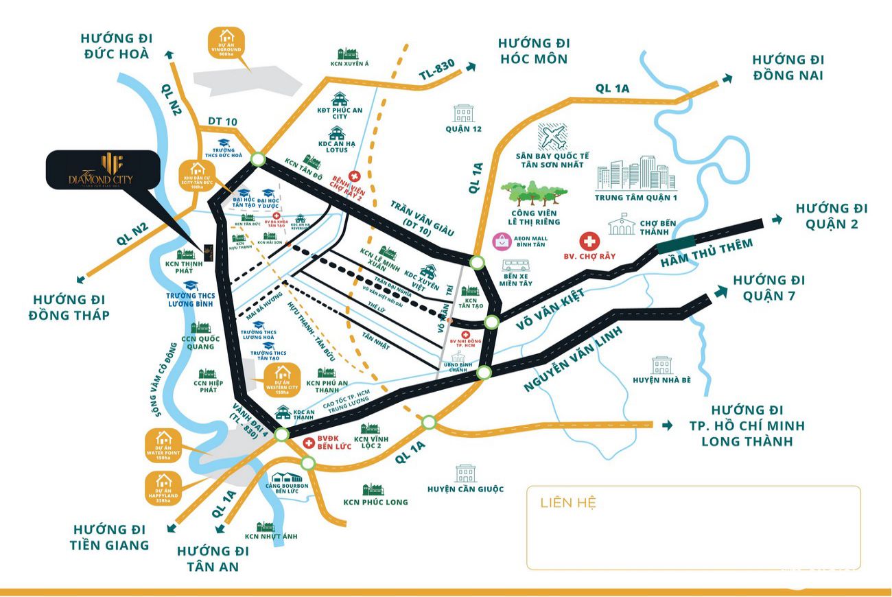 Vị trí dự án The Diamond City Long An
