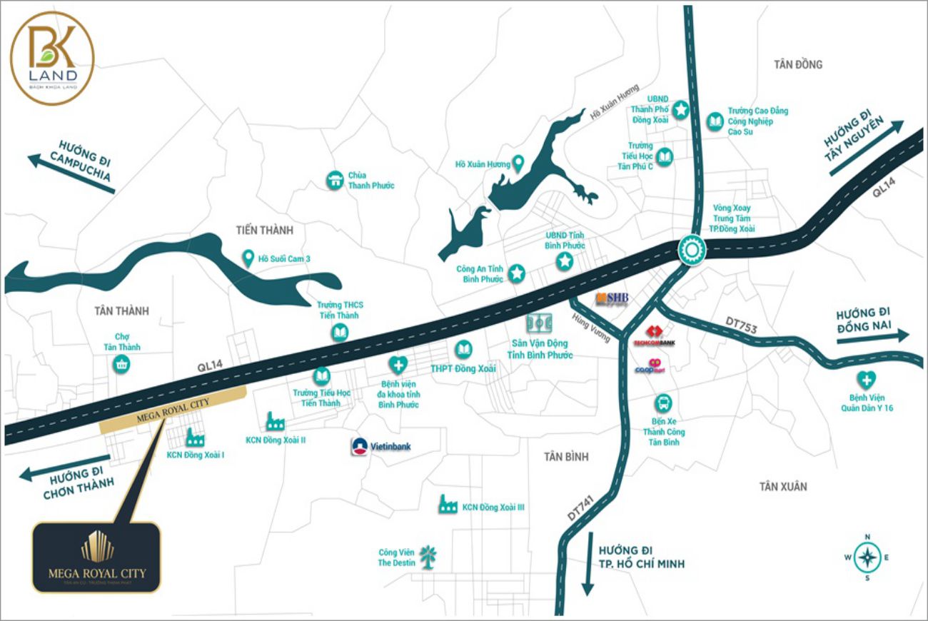 Vị trí dự án Mega Royal City Bình Phước