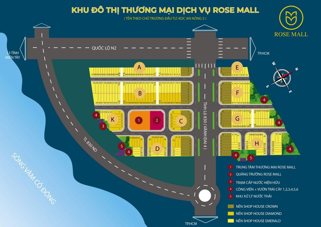 Mặt bằng Rose Mall Long An