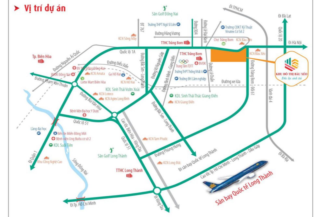 Vị trí dự án Khu Đô Thị Bàu Xéo