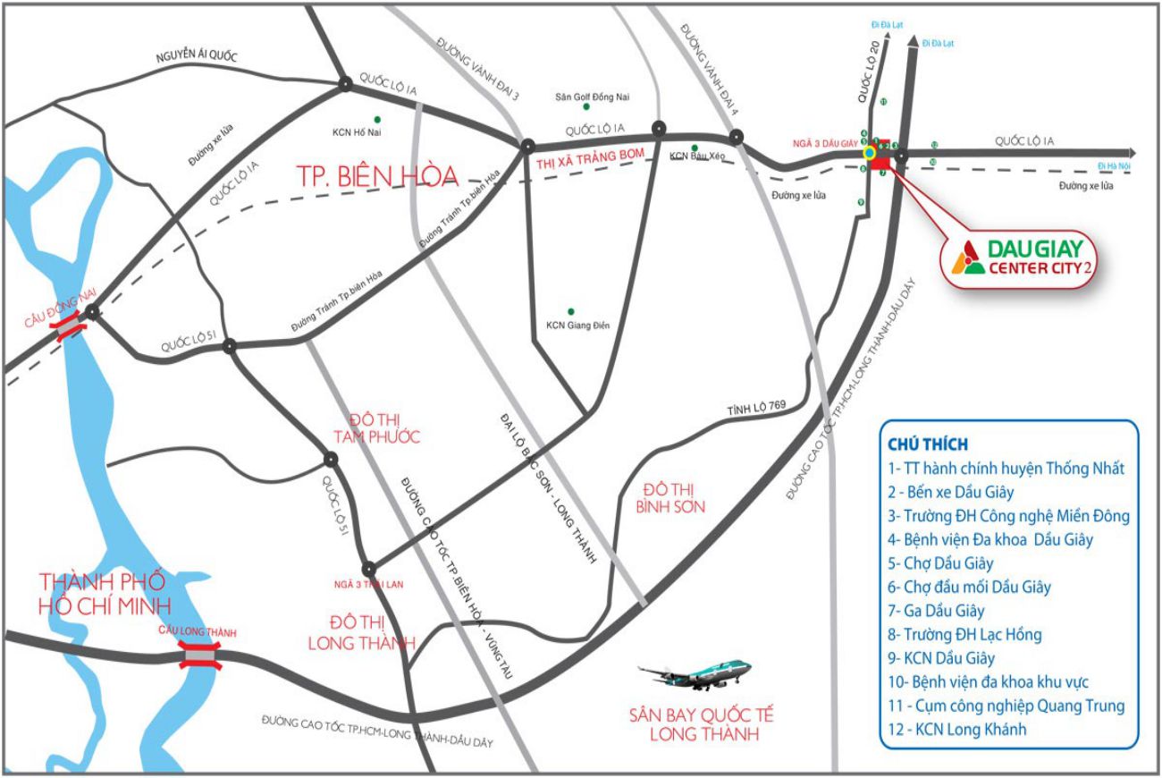 Vị trí dự án Dầu Giây Center City