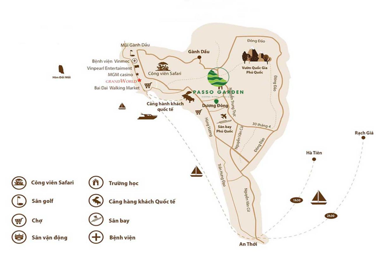 Vị trí dự án Passo Garden Phú Quốc