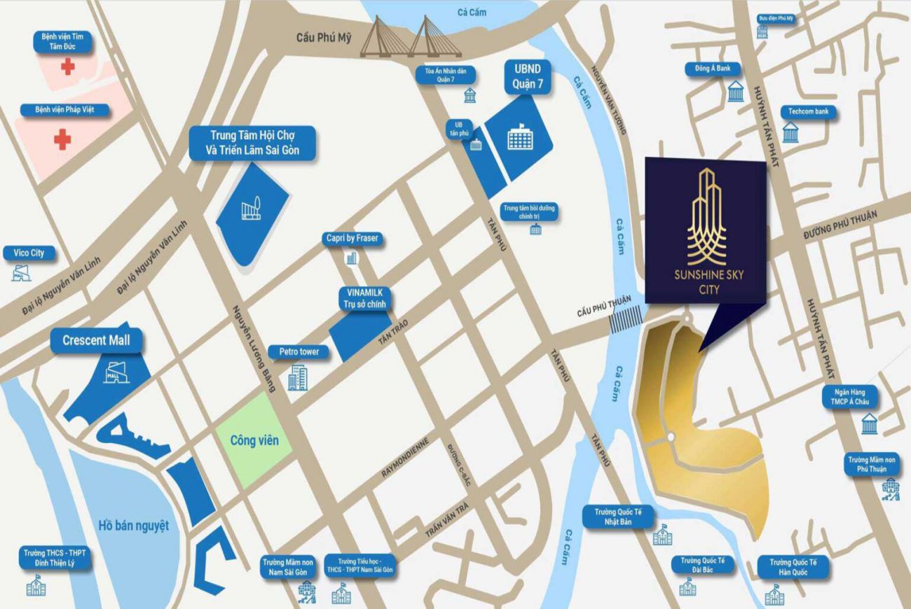 Vị trí chiến lược Sunshine Sky City Quận 7